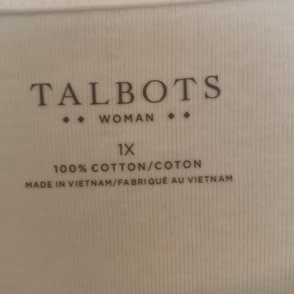 Talbots 1X women’s white T style top - Picture 2 of 6